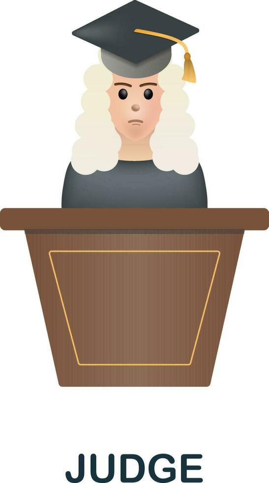 Judge icon. 3d illustration from crime collection. Creative Judge 3d icon for web design, templates, infographics and more vector