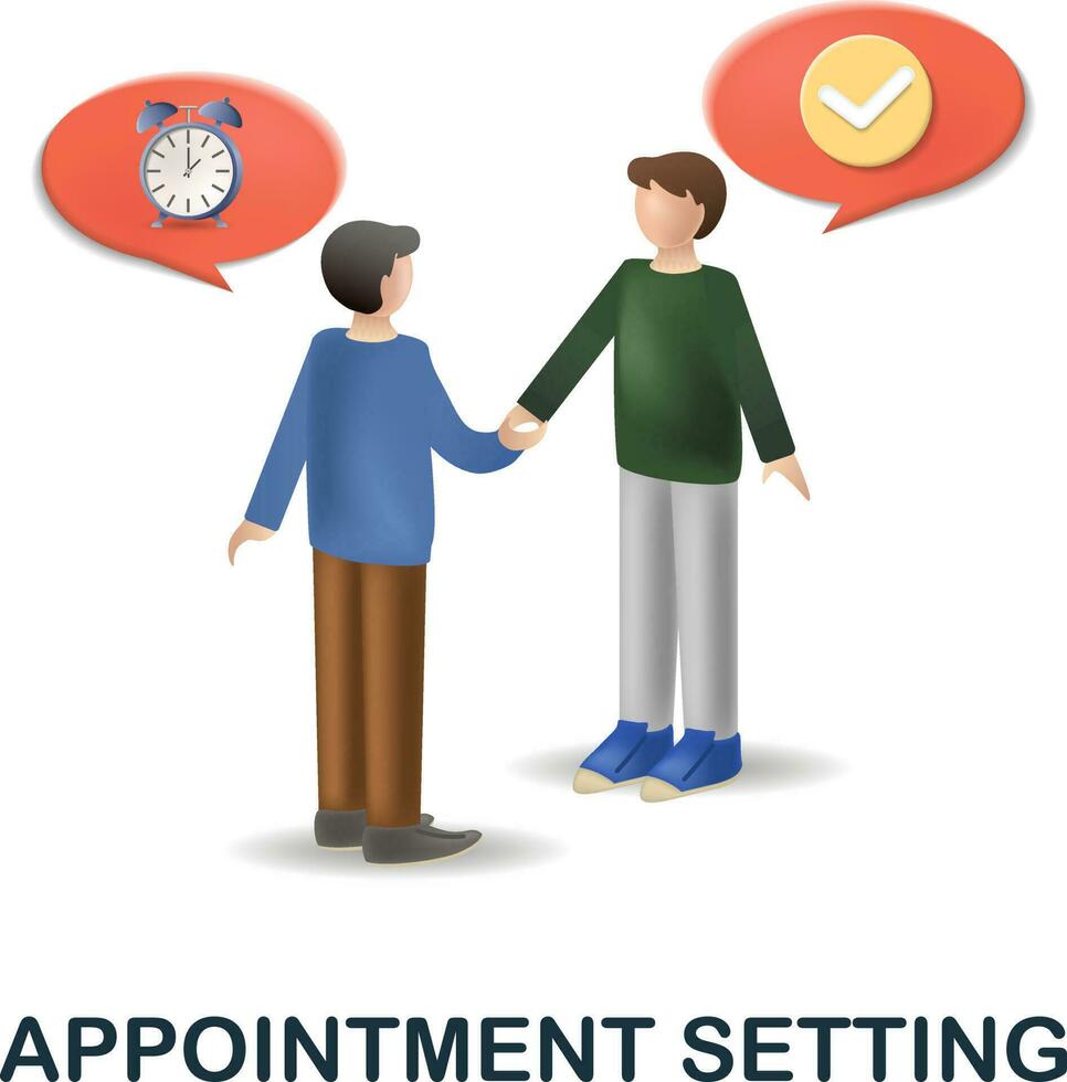 Appointment Setting icon. 3d illustration from corporate development collection. Creative Appointment Setting 3d icon for web design, templates, infographics and more vector