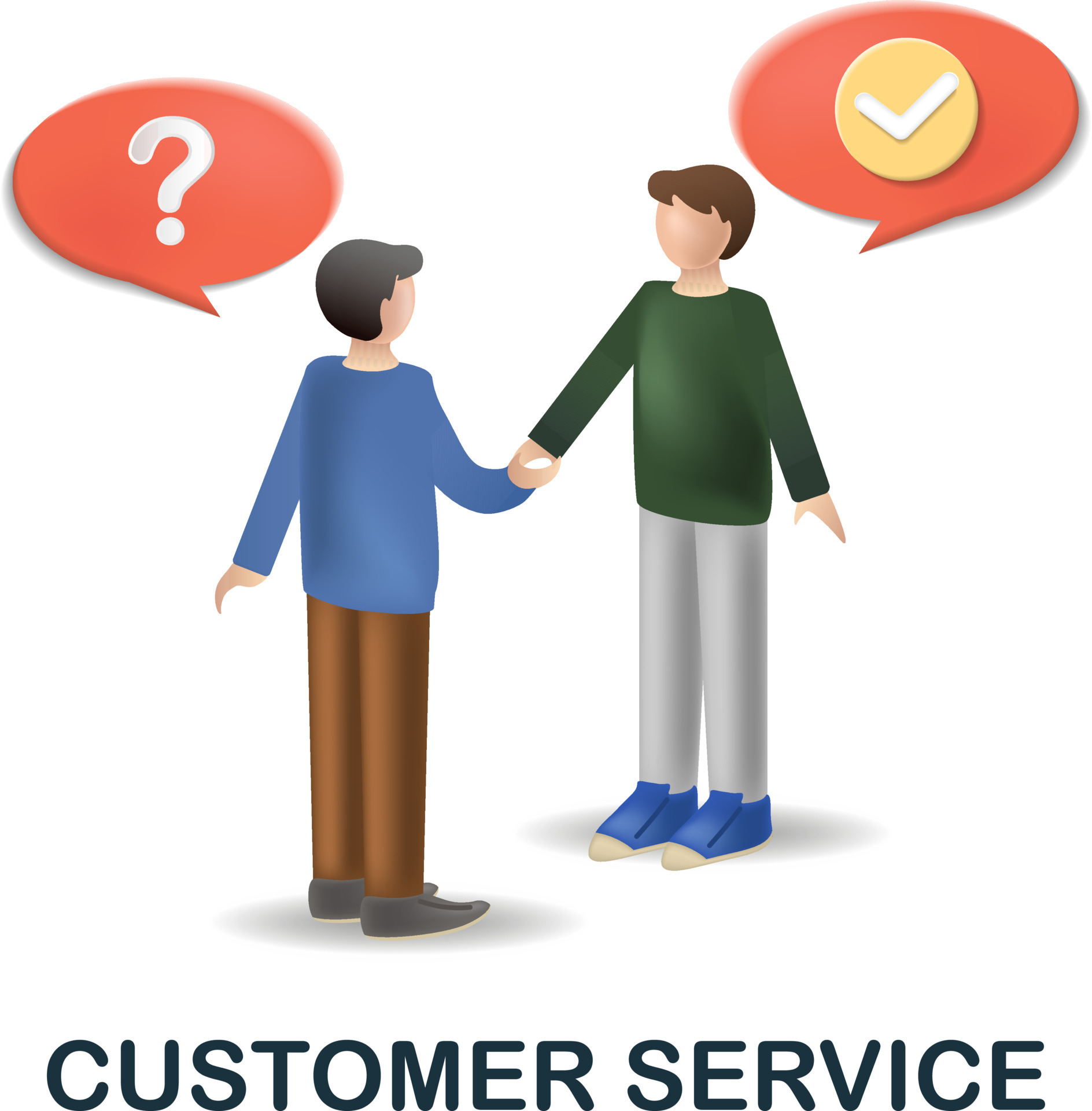 Customer Service icon. 3d illustration from customer relationship