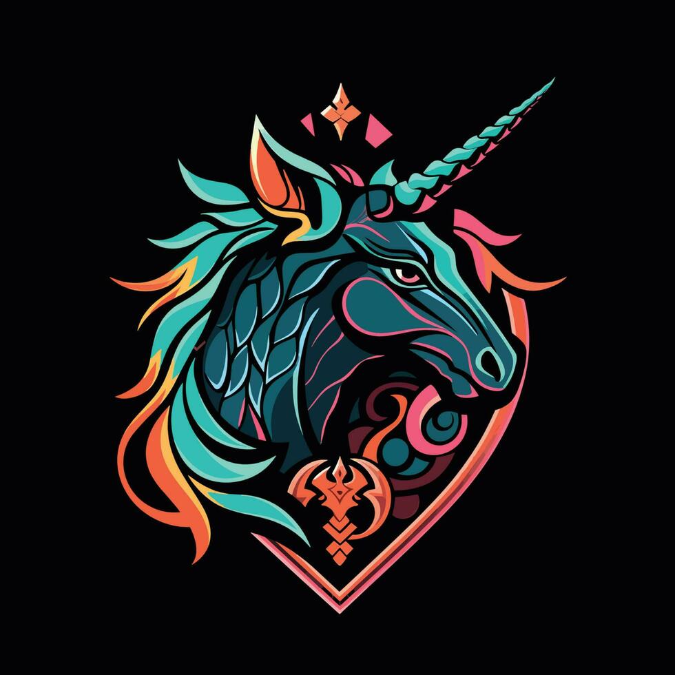 vector unicornio mascota logo concepto ilustración aislado