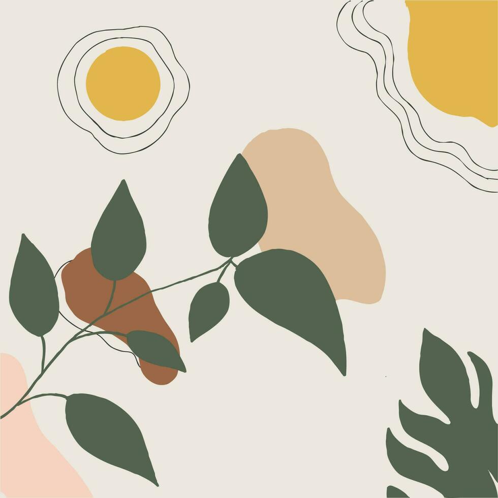 Abstract tropical leaves background Poster vector