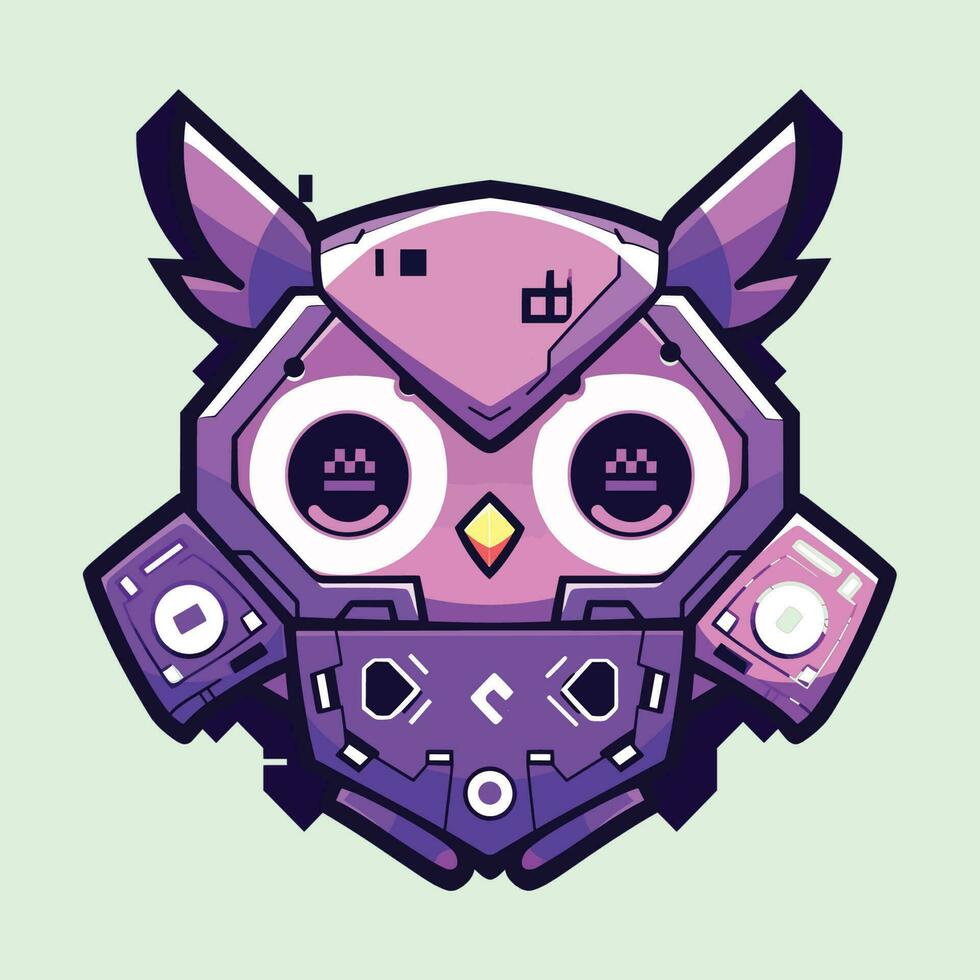 Vector abstract owl robot vector icon illustration. animal illustration concept isolated