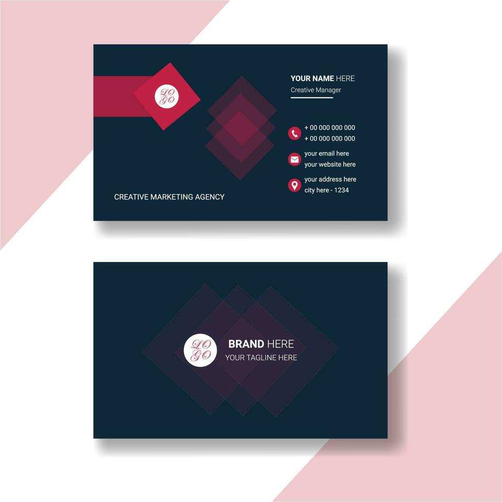 Contemporary Modern Business Card Navy vector