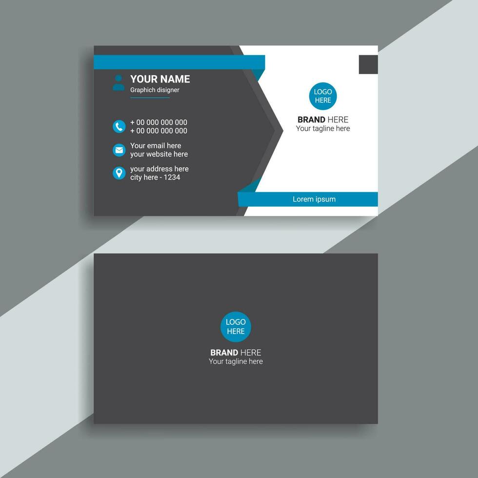 Smart Corporate Business Card Blue White And Black vector