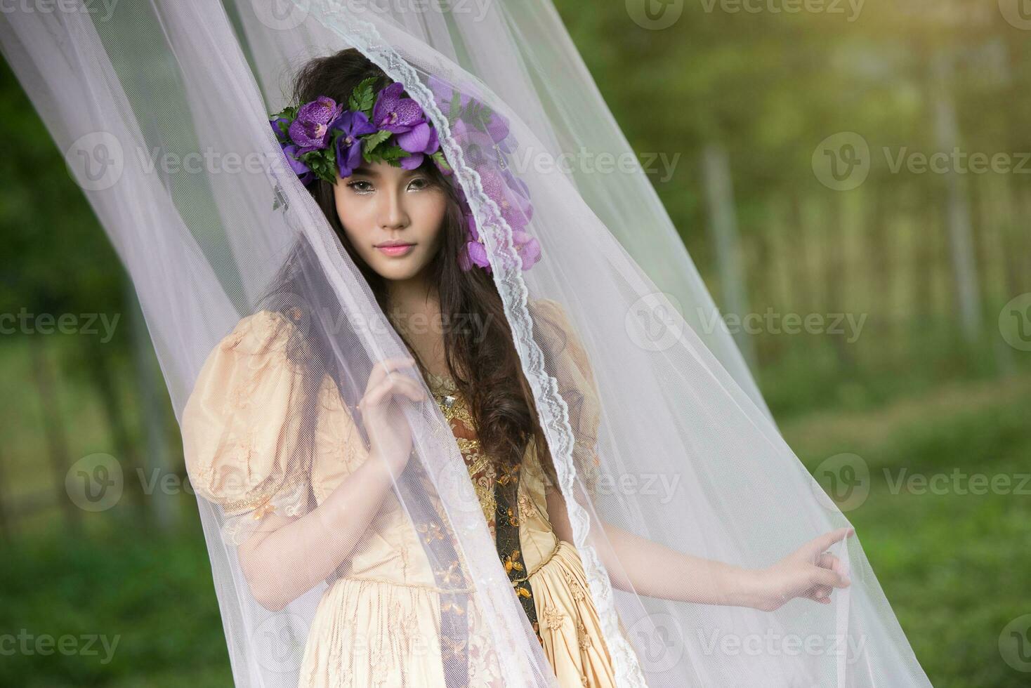 Beautiful woman dress like princess photo