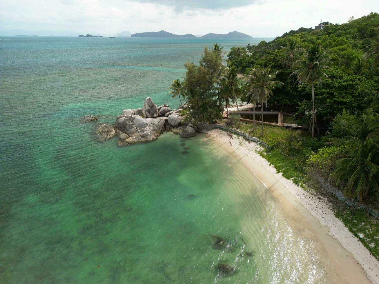 Bird eye view thailand koh samui lamai beach photo