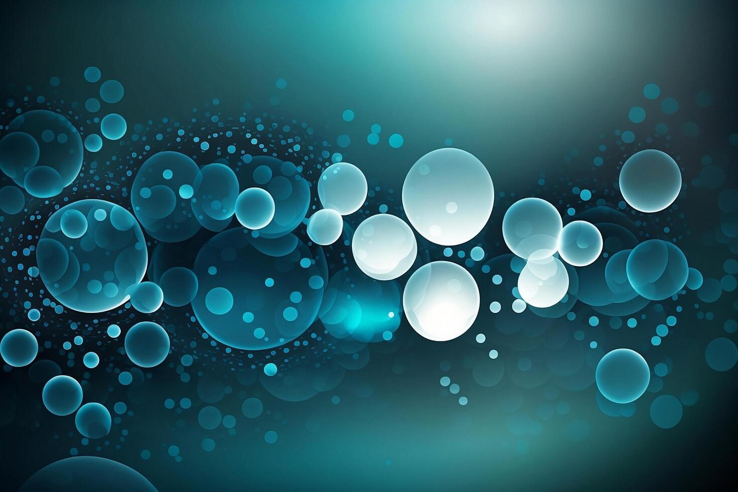 Abstract Blue circles on a black background, technology background, photo