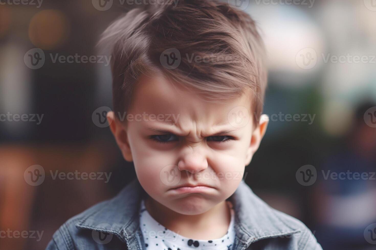 Angry boy, with emotion on his face, portrait. photo