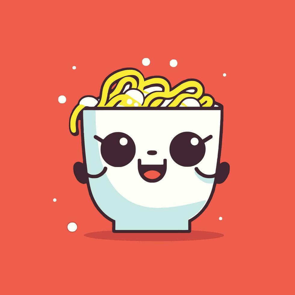 Cute kawaii ice cream chibi mascot vector cartoon style