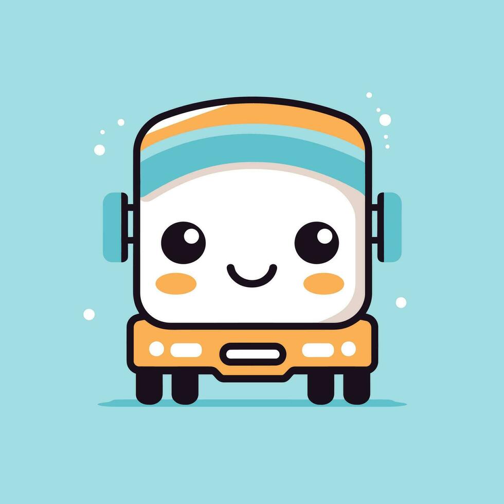 Cute kawaii truck chibi mascot vector cartoon style