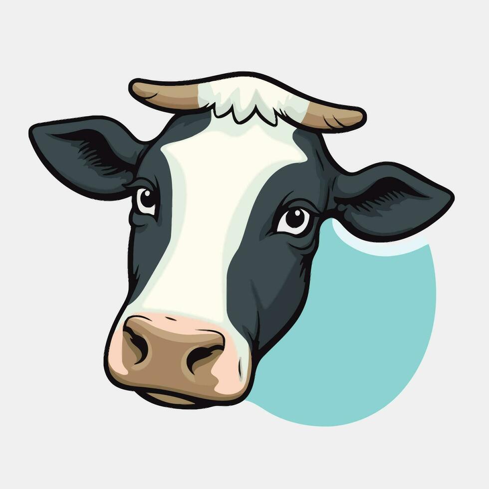 The cow goes moo. Vector illustration of a mooing cow in simple children's style.