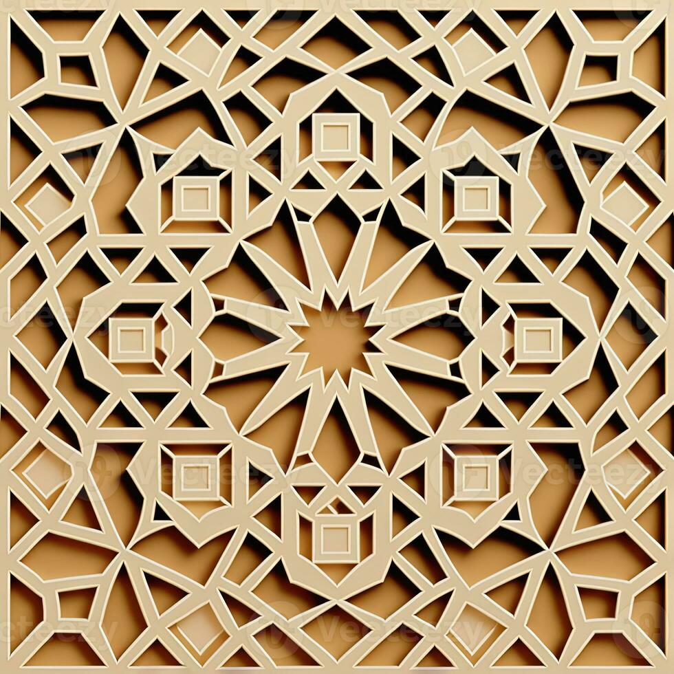 Islamic geometric pattern in traditional ornamental style photo