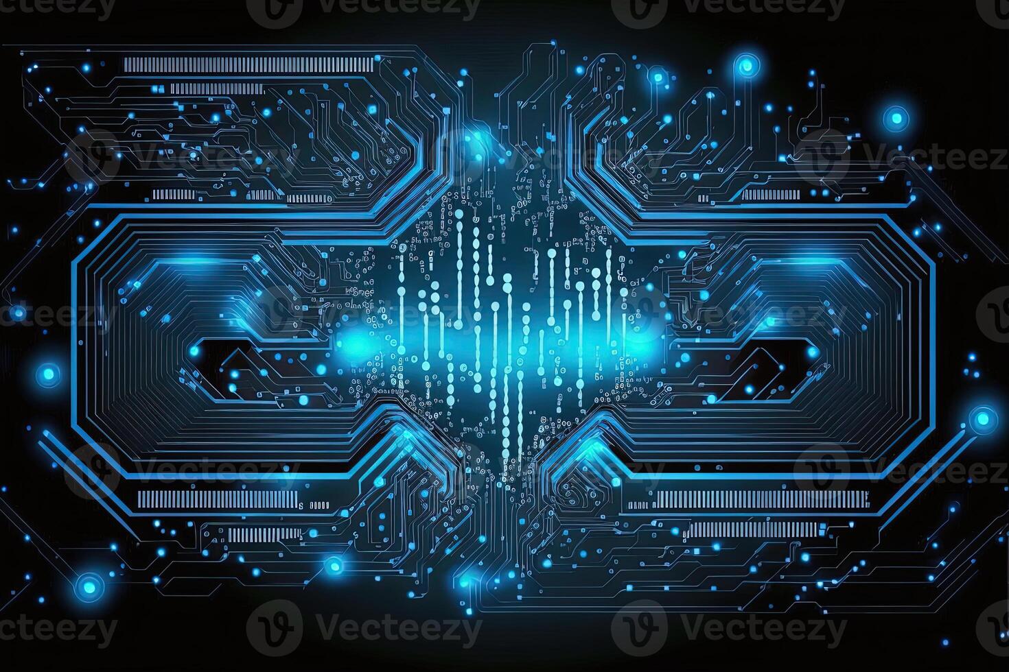 Abstract digital code technology neon background in cyberspace matrix. photo