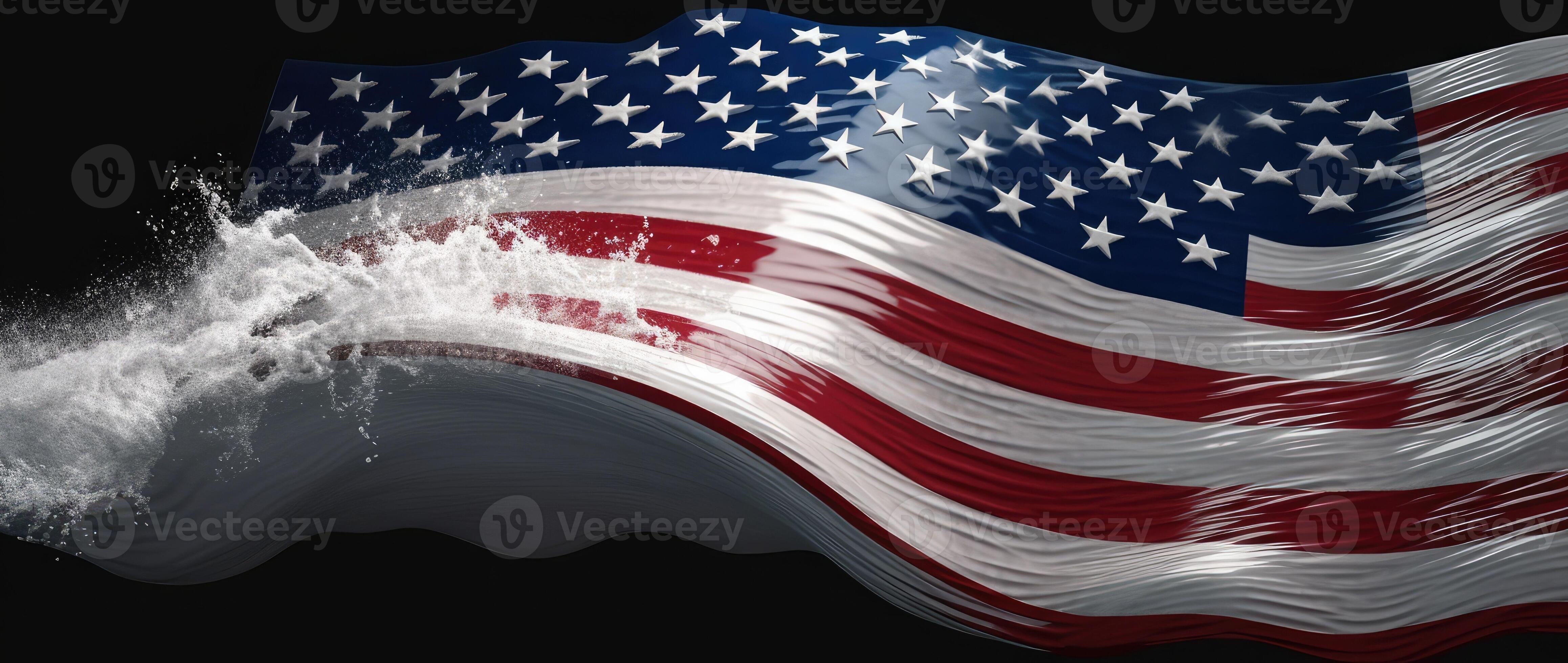 American Wave Flag . 23372982 Stock Photo at Vecteezy
