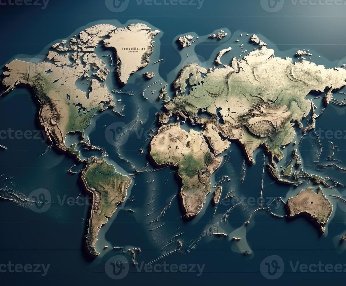 world map continents . photo