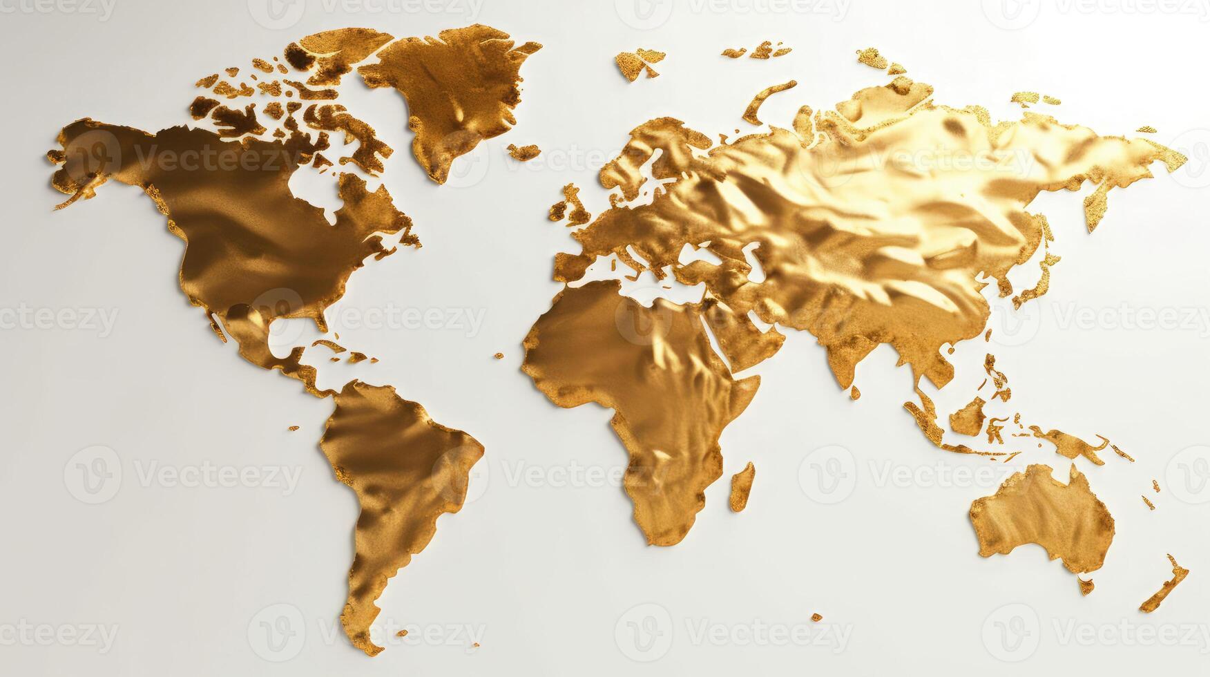 world map continents with bright watercolor . photo