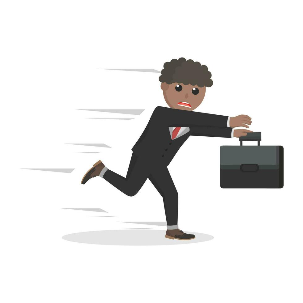 businessman african run faster design character on white background vector