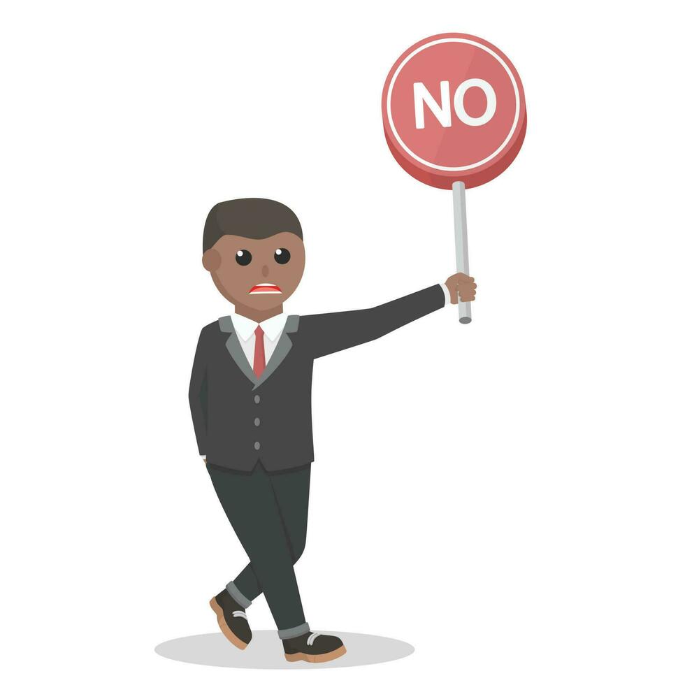 businessman african showing no sign design character on white background vector