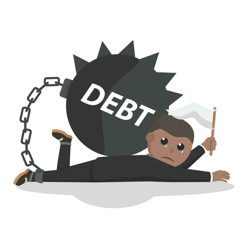 businessman african give up because the load design character on white background vector