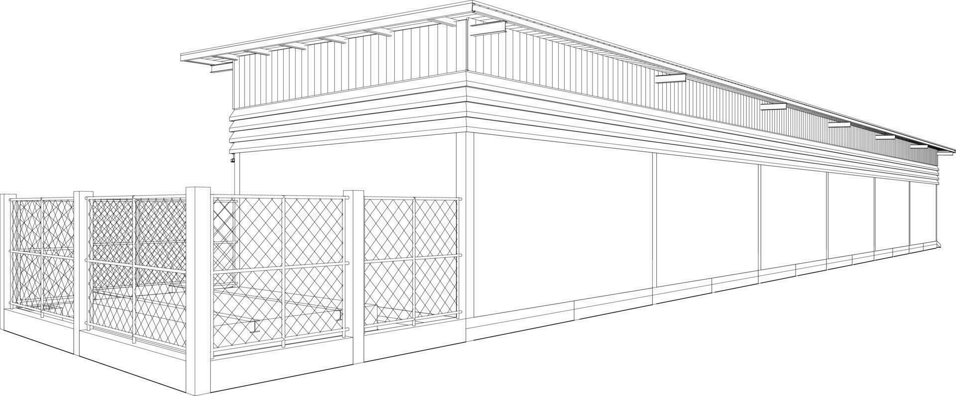 Ilustración 3D del proyecto de construcción vector