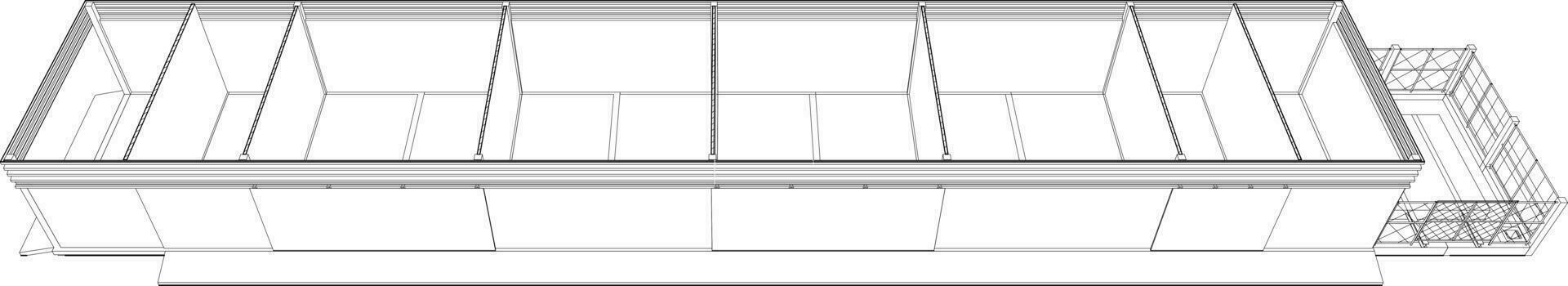 3D illustration of building project vector