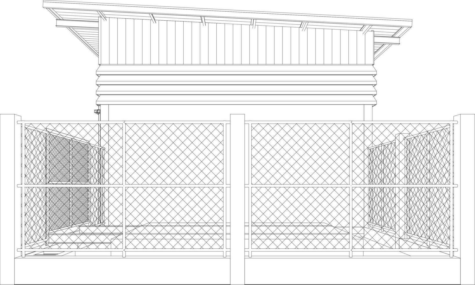 3D illustration of building project vector