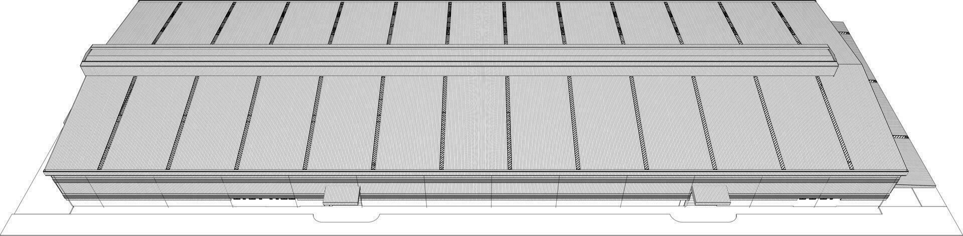3D illustration of building project vector