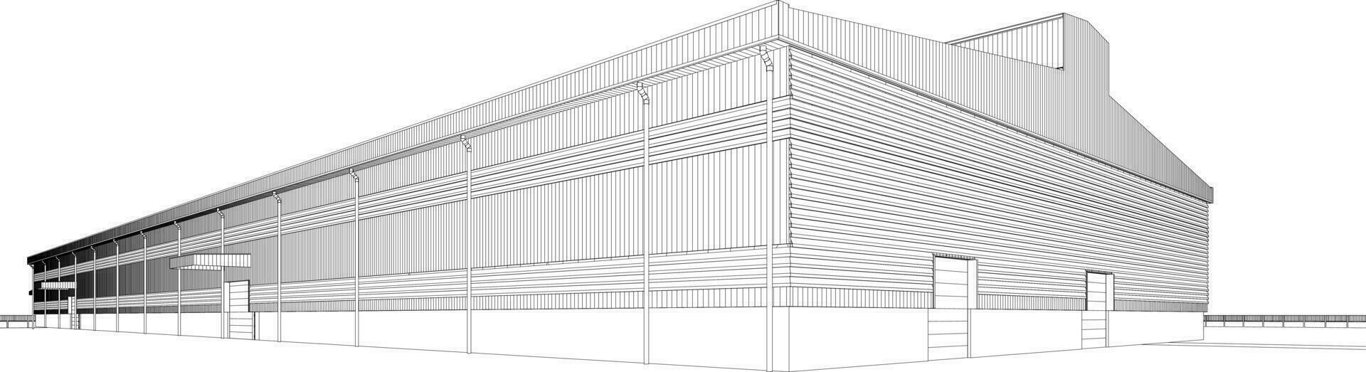 Ilustración 3D del proyecto de construcción vector