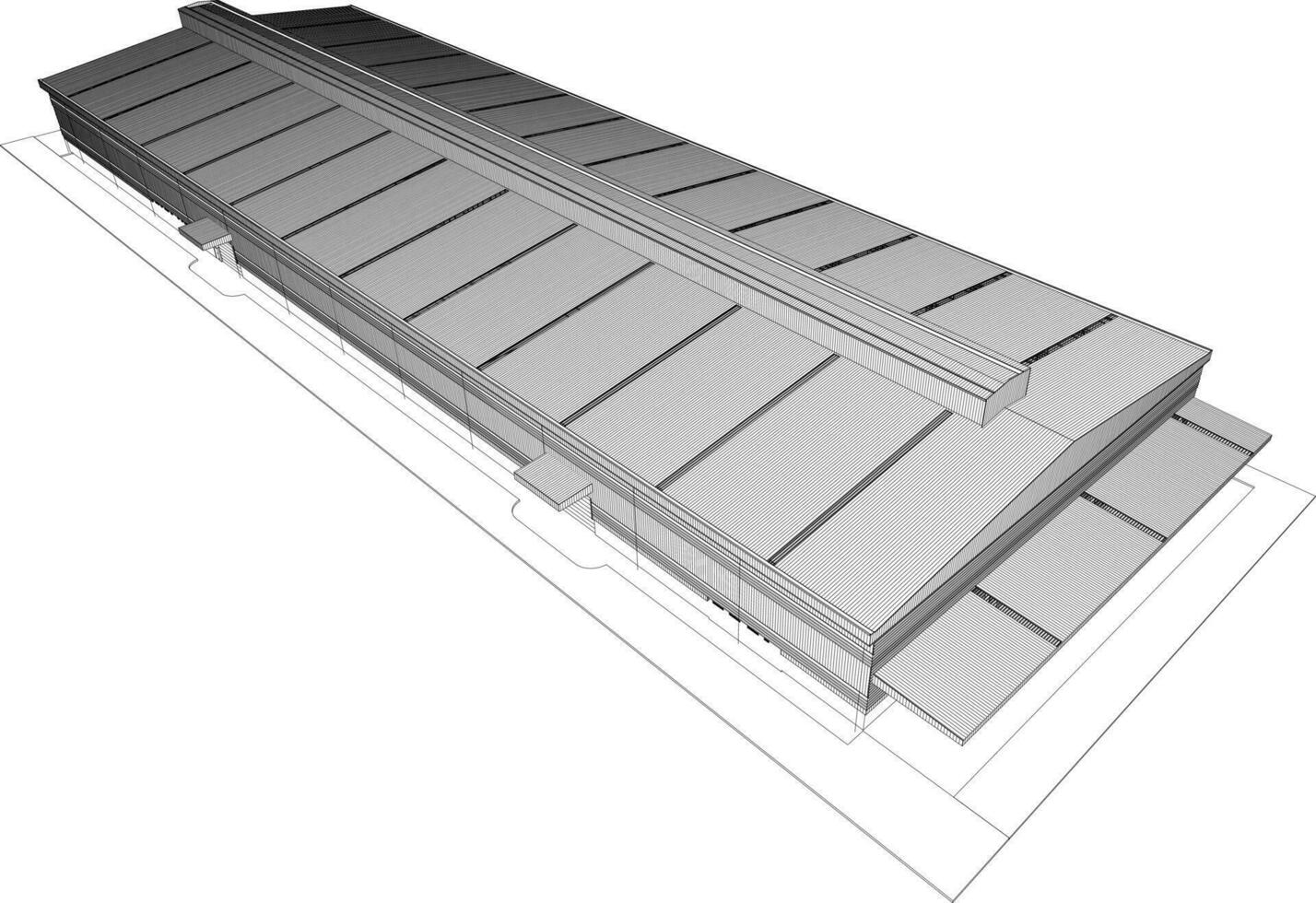 Ilustración 3D del proyecto de construcción vector