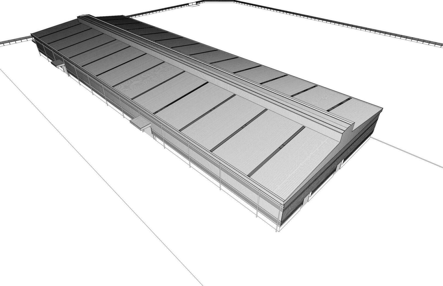 3D illustration of building project vector