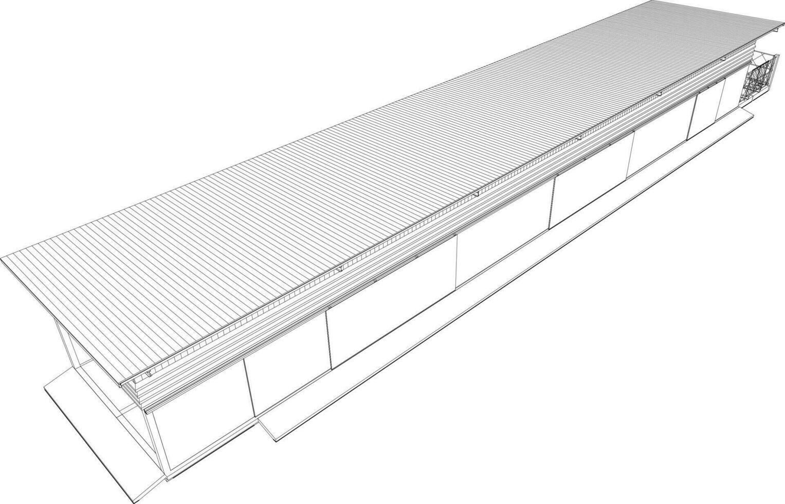 3D illustration of building project vector