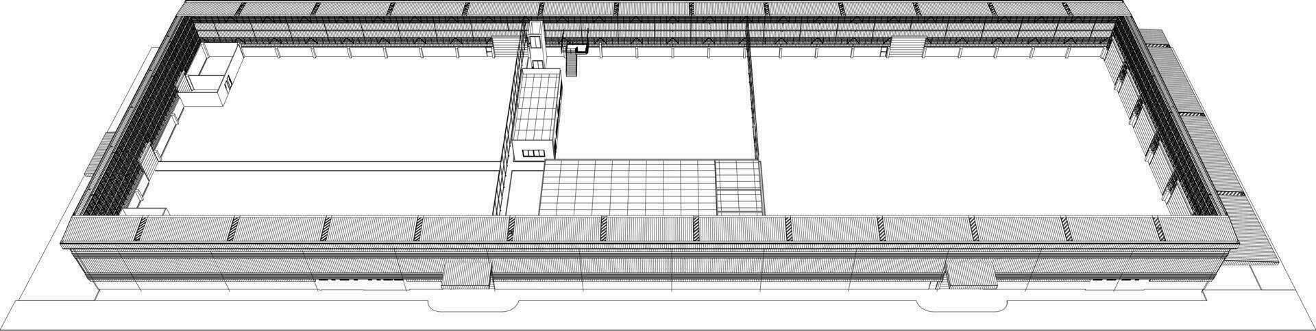 3D illustration of building project vector