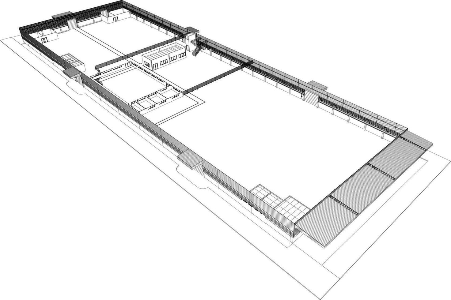 Ilustración 3D del proyecto de construcción vector