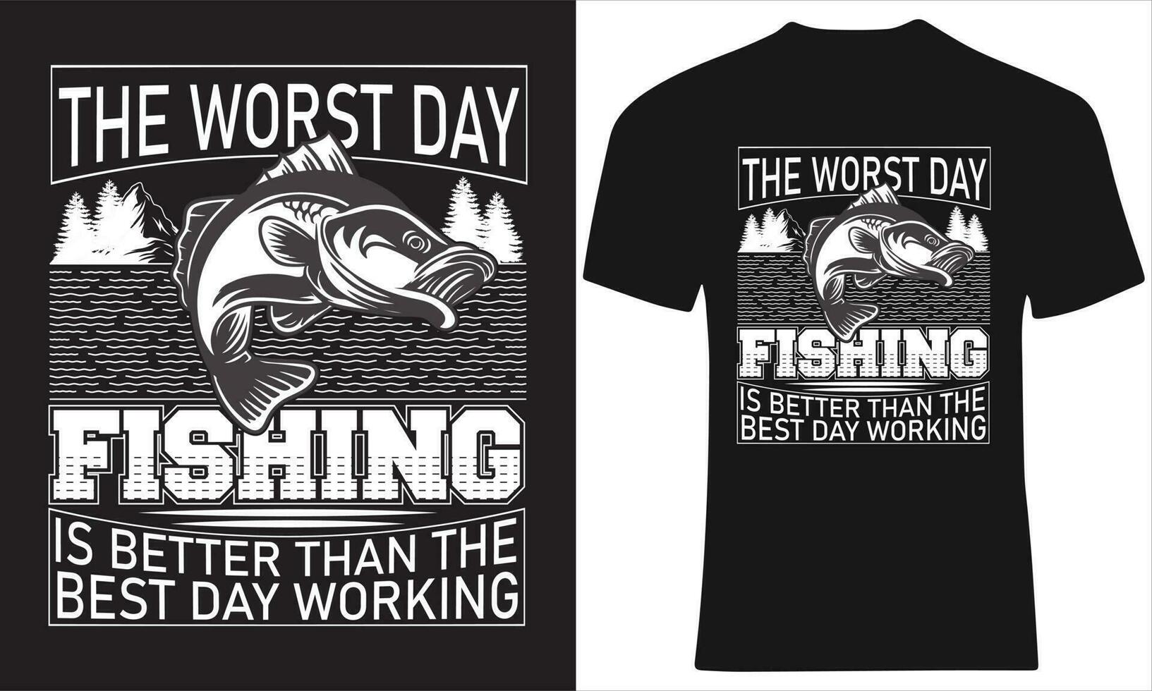 Worst Fishing t- shirt design vector