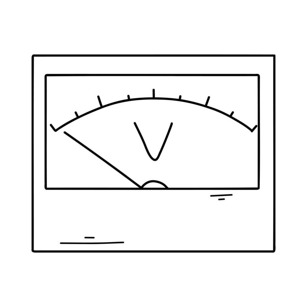 vector ilustración de un voltímetro en garabatear estilo. lineal medición dispositivo. metrológico instrumento. mundo metrología día.