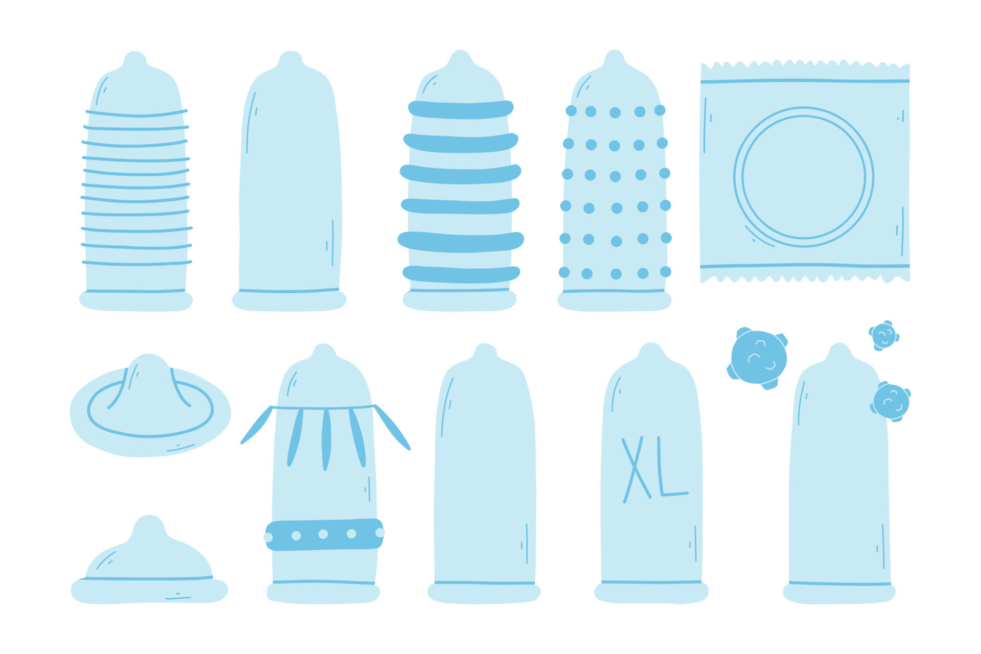 Set Of Condoms In Flat Vector Collection Of Different 52 OFF