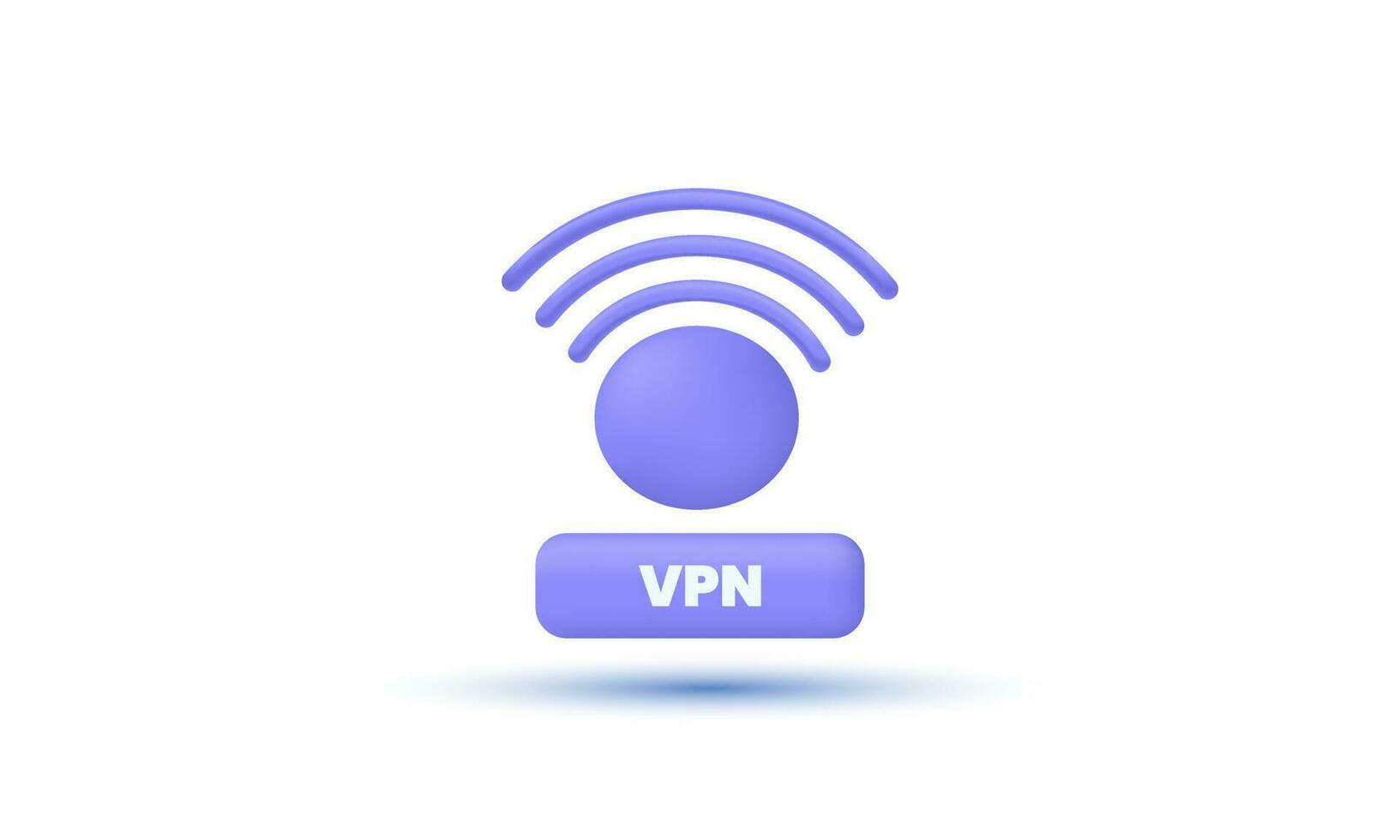 3d realistic vpn illustration trendy icon modern style object symbols illustration isolated on background vector