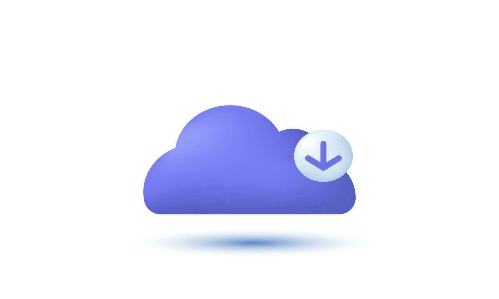 3d realistic download cloud illustration trendy icon modern style object symbols illustration isolated on background vector