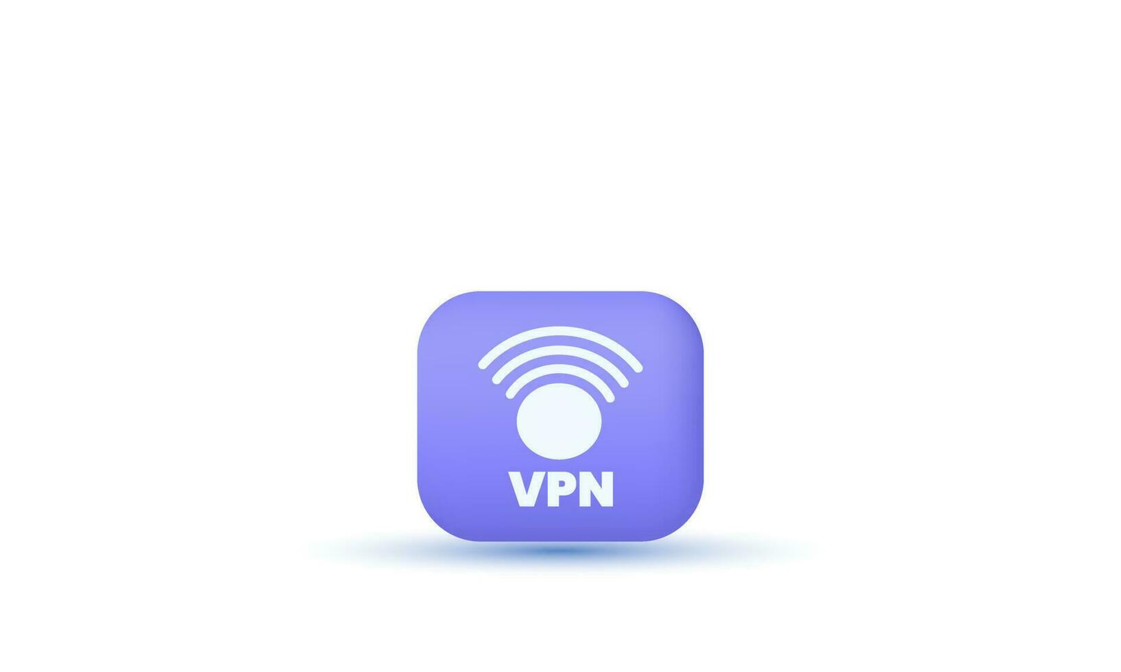 3d realistic vpn trendy icon modern style object symbols illustration isolated on background vector