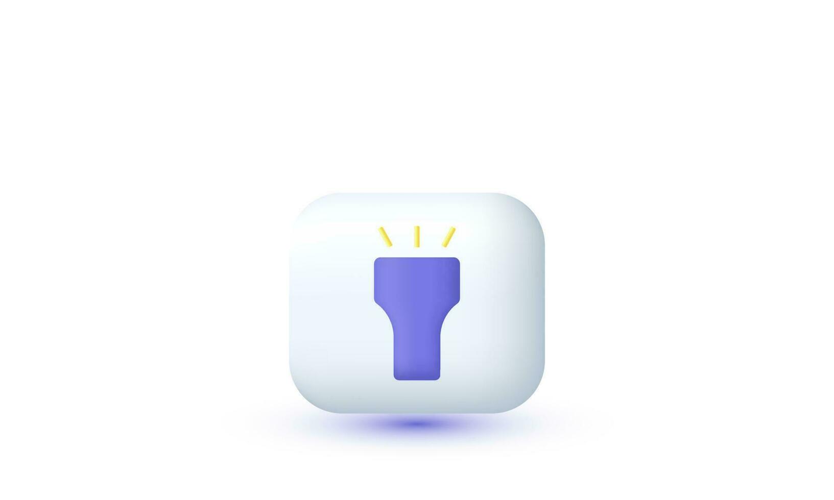 3d realistic purple flashlight illustration trendy icon modern style object symbols illustration isolated on background vector