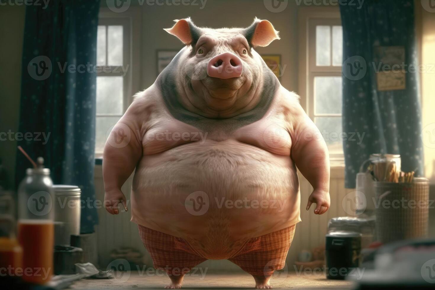 Very very fat pig full screen. photo