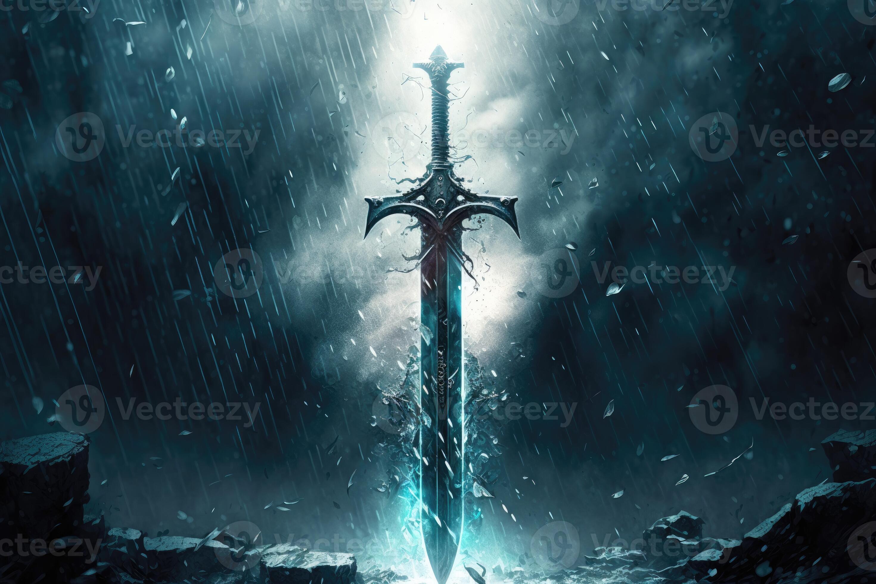 Sword rains is falling from sky. 23373527 Stock Photo at Vecteezy