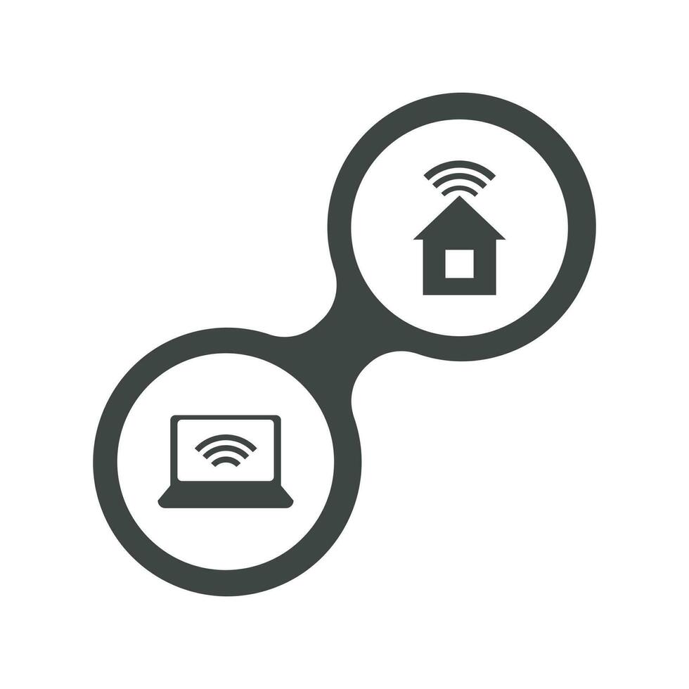 Wifi home laptop connection Vector Icon Free Vector