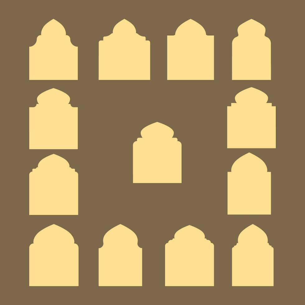 Set of islamic frame vector