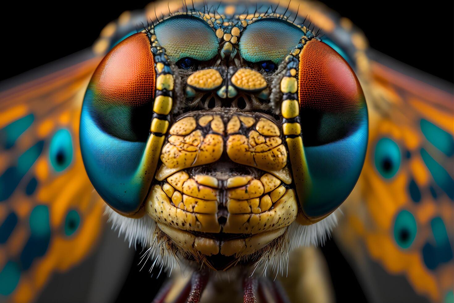 Closeup Macro Photography of Fly insects photo