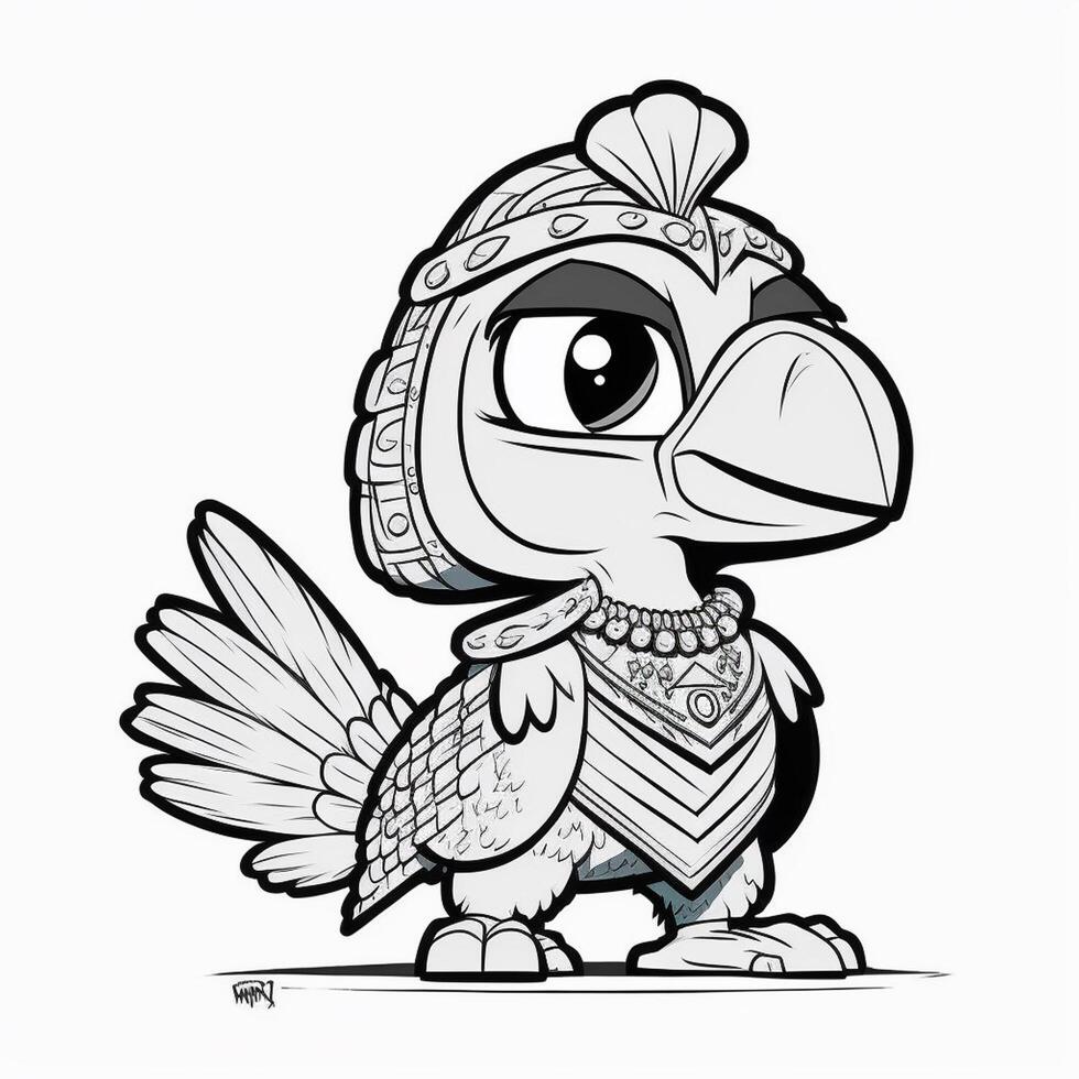 Black and white line drawing for kids coloring book birds drawing images photo