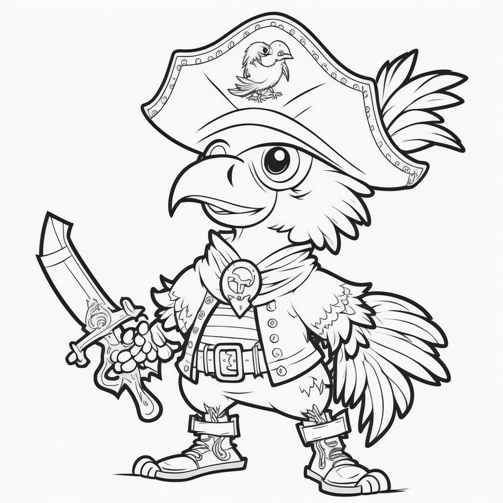 Black and white line drawing for kids coloring book birds drawing images photo