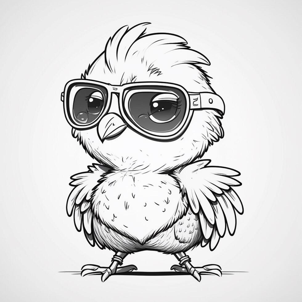 Black and white line drawing for kids coloring book birds drawing images photo