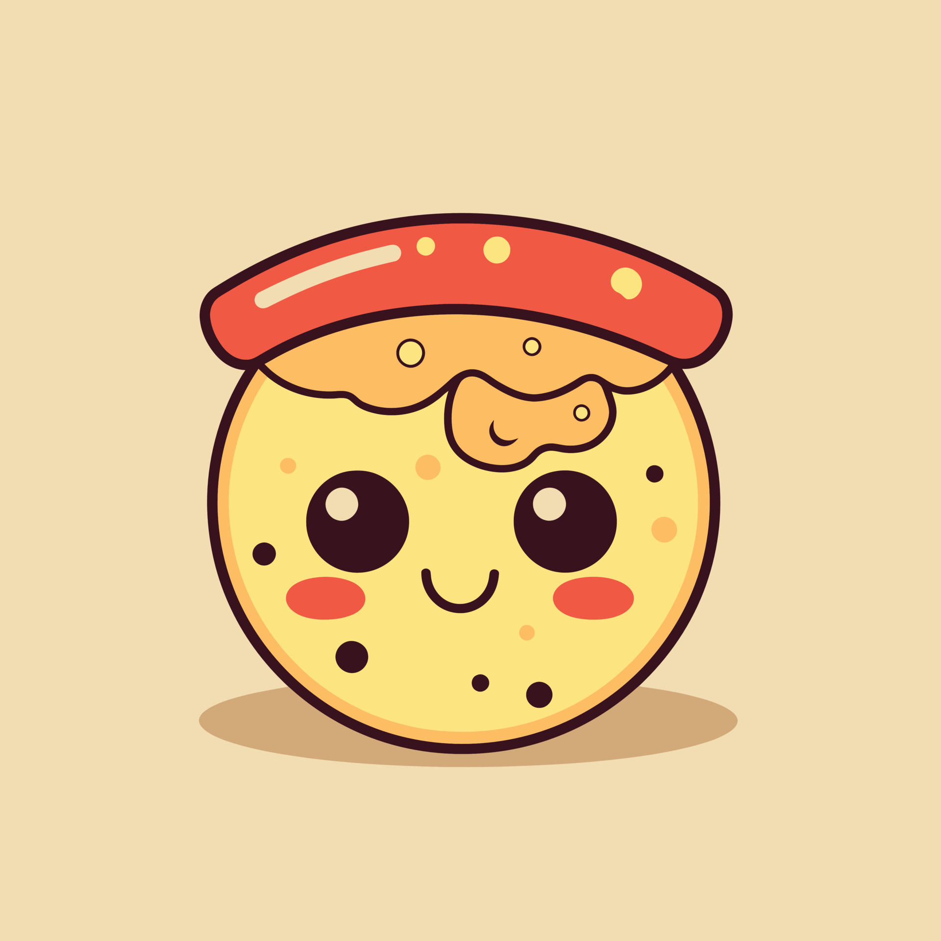 Cute kawaii pizza chibi mascot vector cartoon style 23374504 Vector Art ...