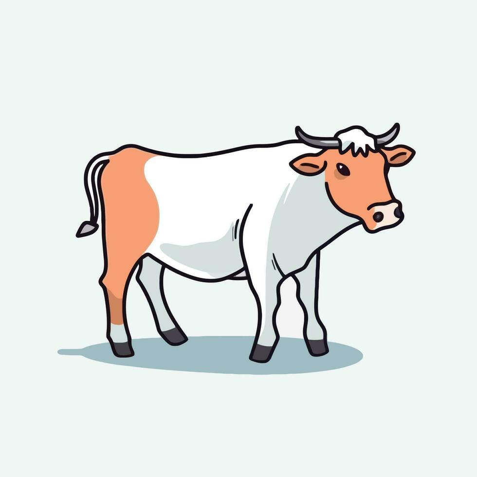 The cow goes moo. Vector illustration of a mooing cow in simple children's style.